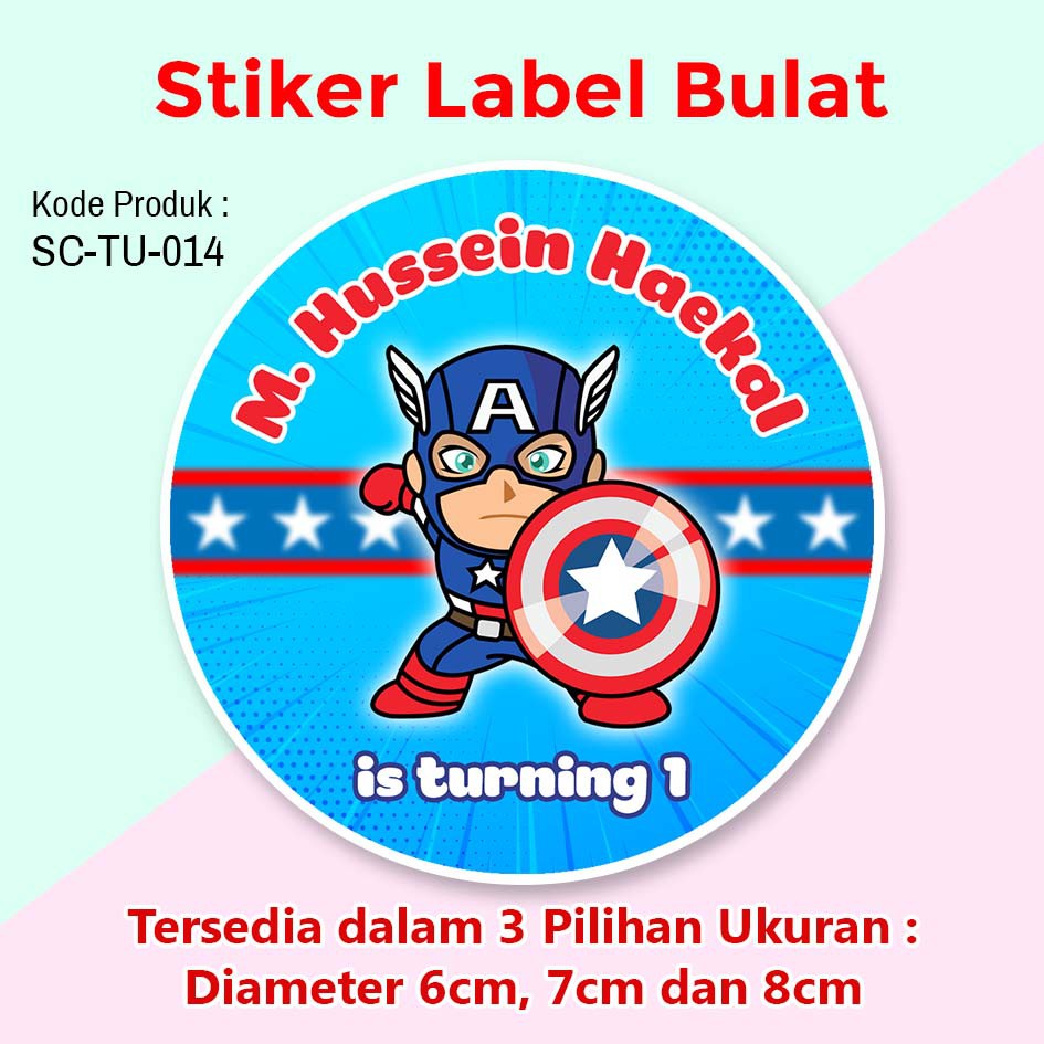 

STIKER LABEL ULANG TAHUN ANAK TUMPENG MINI CAPTAIN AMERICA