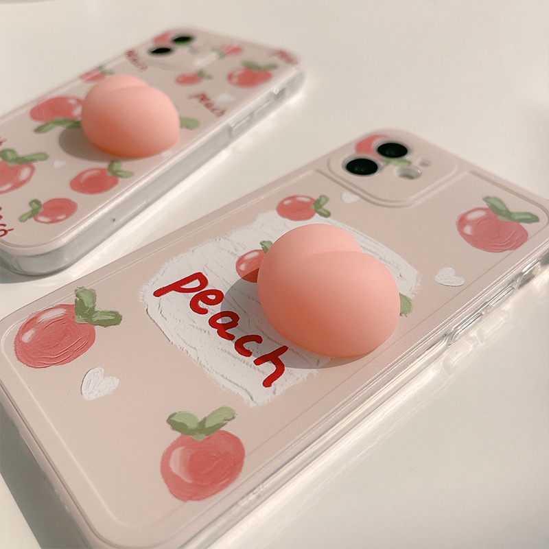 IPHONE Casing Hp Motif Peach 3d Untuk Iphone7 8 PLUS X XR Xs11 12 13 14 MINI PRO MAX Se2020