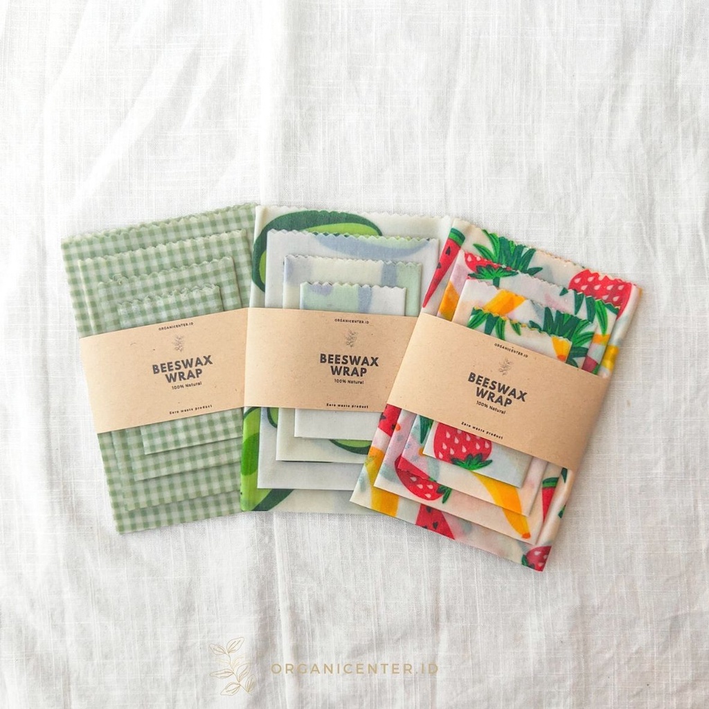 Jual Set of 4 Beeswax Wrap Pembungkus Makanan Food Grade Natural ...