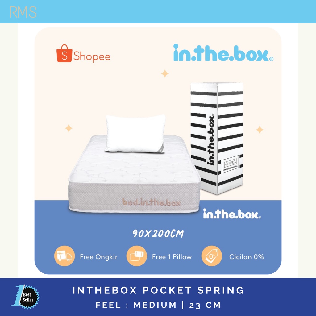 FREE ONGKIR - InTheBox Kasur Uk. 90x200 Pocket Spring / In The Box / Kasur / Srping Bed / Matras / S