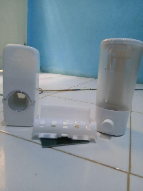 Paket Tempat Sikat Gigi Dan Dispenser Pasta Gigi & Dispenser Sabun Cair Single