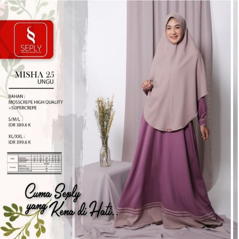 Gamis Syari Set Terbaru SEPLY MISHA 25 - Ungu || Promo Ethica Seply #Sarimbit eksis Dewasa Busui#COD