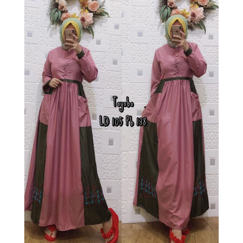 gamis inayah cardi bordir / gamis inayah / gamis toyobo / dannis kw / gamis terbaru / gamis syari