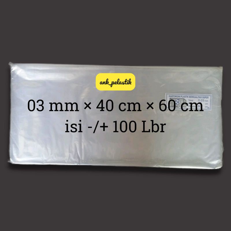 Plastik Laundry 03×40×60 Cap Gawang Plastik PP Bening Plastik Packing Plastik Vacum Plastik Baju Pla