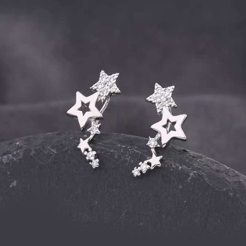 Anting Stud Kristal Bentuk Bintang Untuk Wanita