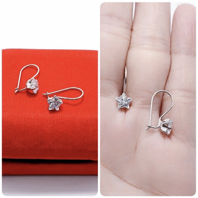 Anting perak 925 lapis emas putih anting simple cewek perak 925 lapis emas putih