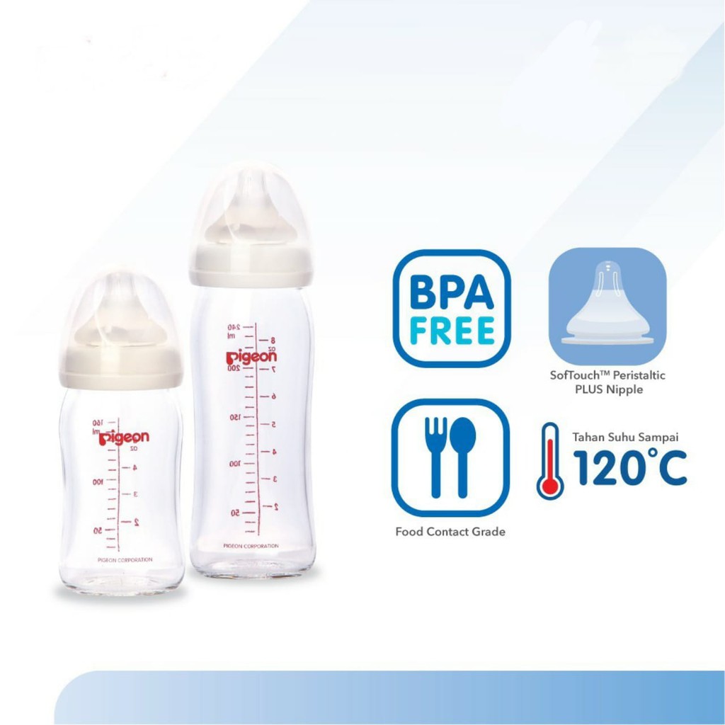 1 pcs Botol pigeon wide neck wideneck peristaltic plus nipple 160ml 240ml