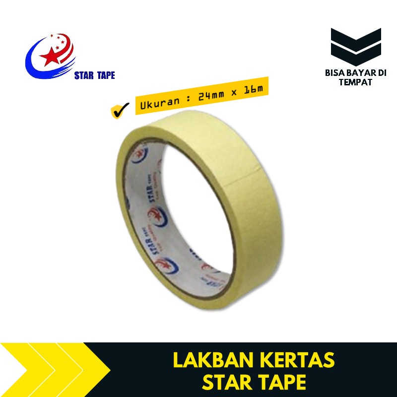 

Masking Tape Lakban Selotip Kertas 1 Inch 1 Roll STAR TAPE TBMS163