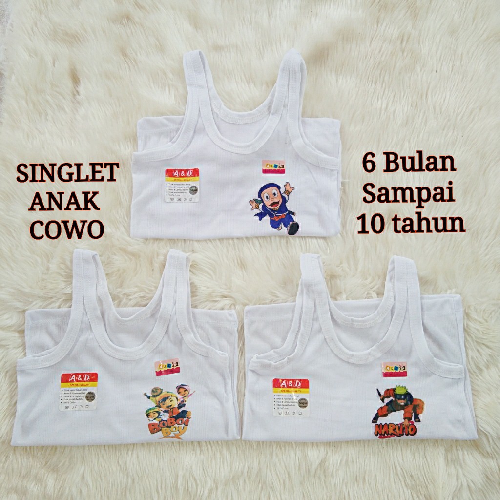  SInglet  Anak  Cowo 6 PCS Kaos  Dalam Anak  Gambar  singlet  