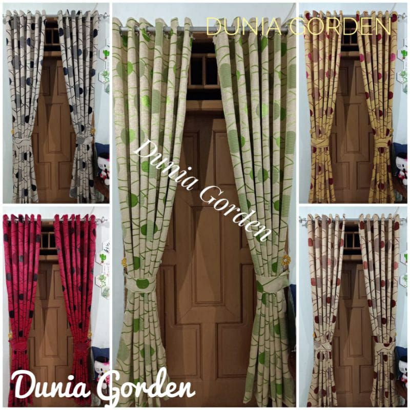 Gorden blackout acacia//polkadot hordeng jendela//Gordyn Pintu L.140 tinggi 230cm