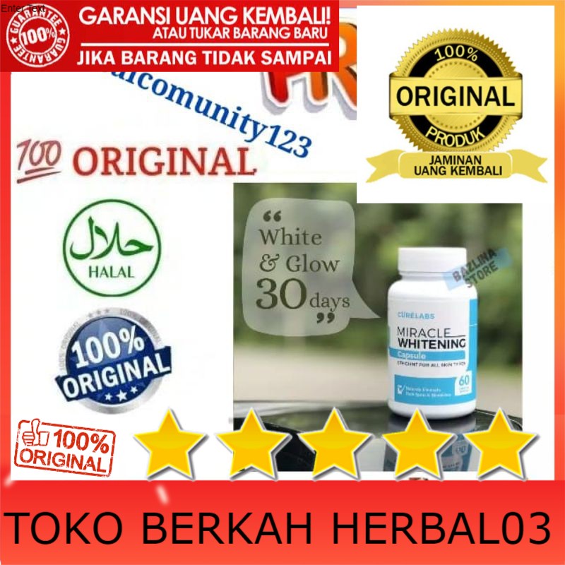 100% ASLI Kapsul Pemutih Badan Alami - Miracle Whitening Capsule w/ Glutathione, Collagen & Vit C
