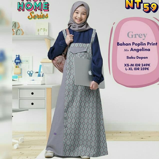 GAMIS REMAJA NIBRAS TEEN NT 59 GREY
