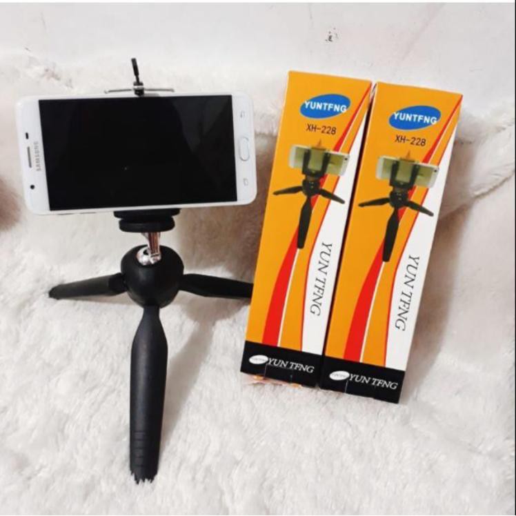 TRIPOD MINI YUNTENG XH228 YT228 TRIPOD SELFIE MINI MULTI FUNGSI HOLDER STAND ZOOM GOOGLE DUO