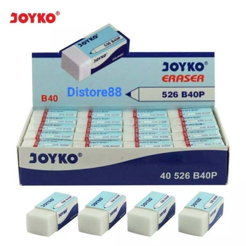 

Penghapus Pensil /Stip/Eraser Joyko kecil B40 /526-B40p Putih ( 1BOX 40 Pcs )