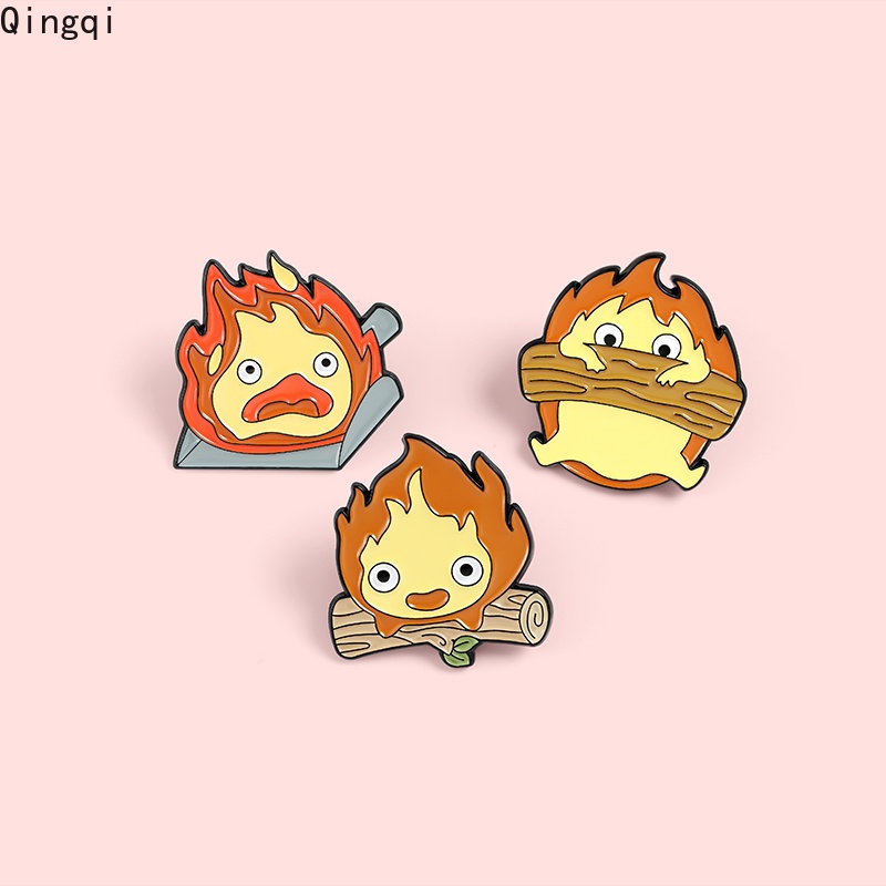 Bros Pin Enamel Desain Kartun Anime Fire Demon Cassifah Kastil Bergerak Untuk Hadiah Anak