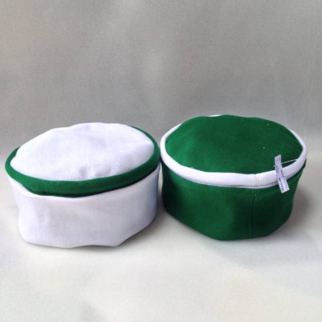 Peci lipat mesir hijau putih