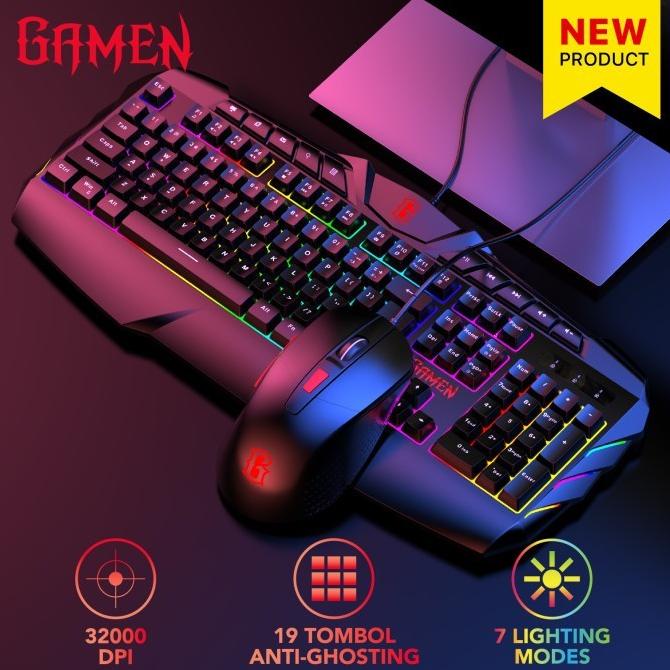 KEYBOARD & MOUSE COMBO GAMING WIRED GAMEN STATION LED light Station