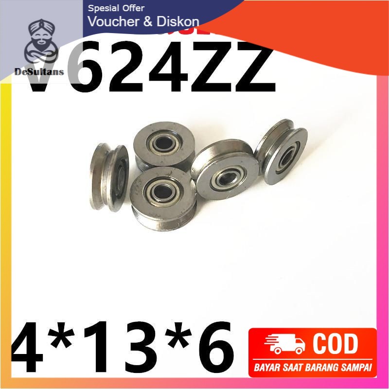 BEARING V 624 ZZ 4x13x6mm V GROOVE Roller Wheel Small Ball Bearings Pulley Wheels Bearing Wire Track
