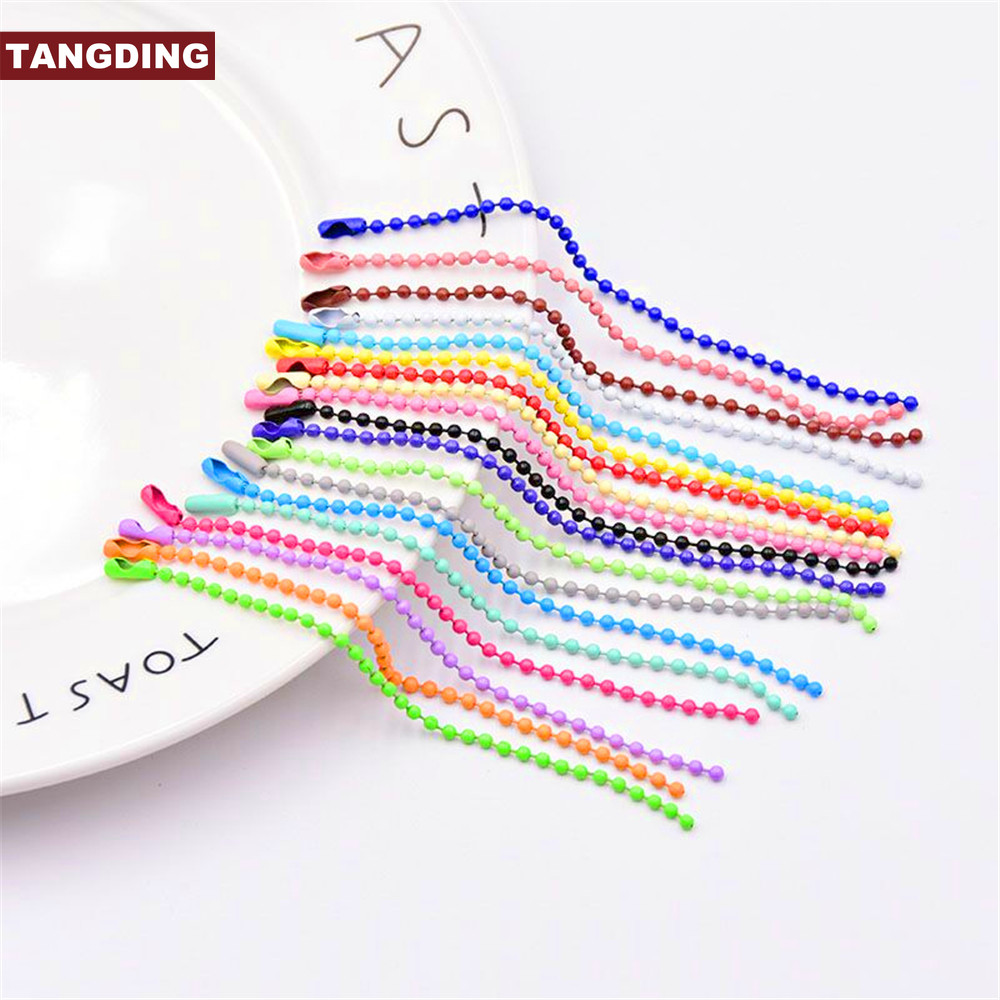 【COD Tangding】Rantai Manik-Manik Bulat Warna-Warni Ukuran 2.4mm Panjang 12cm Untuk Aksesoris Diy