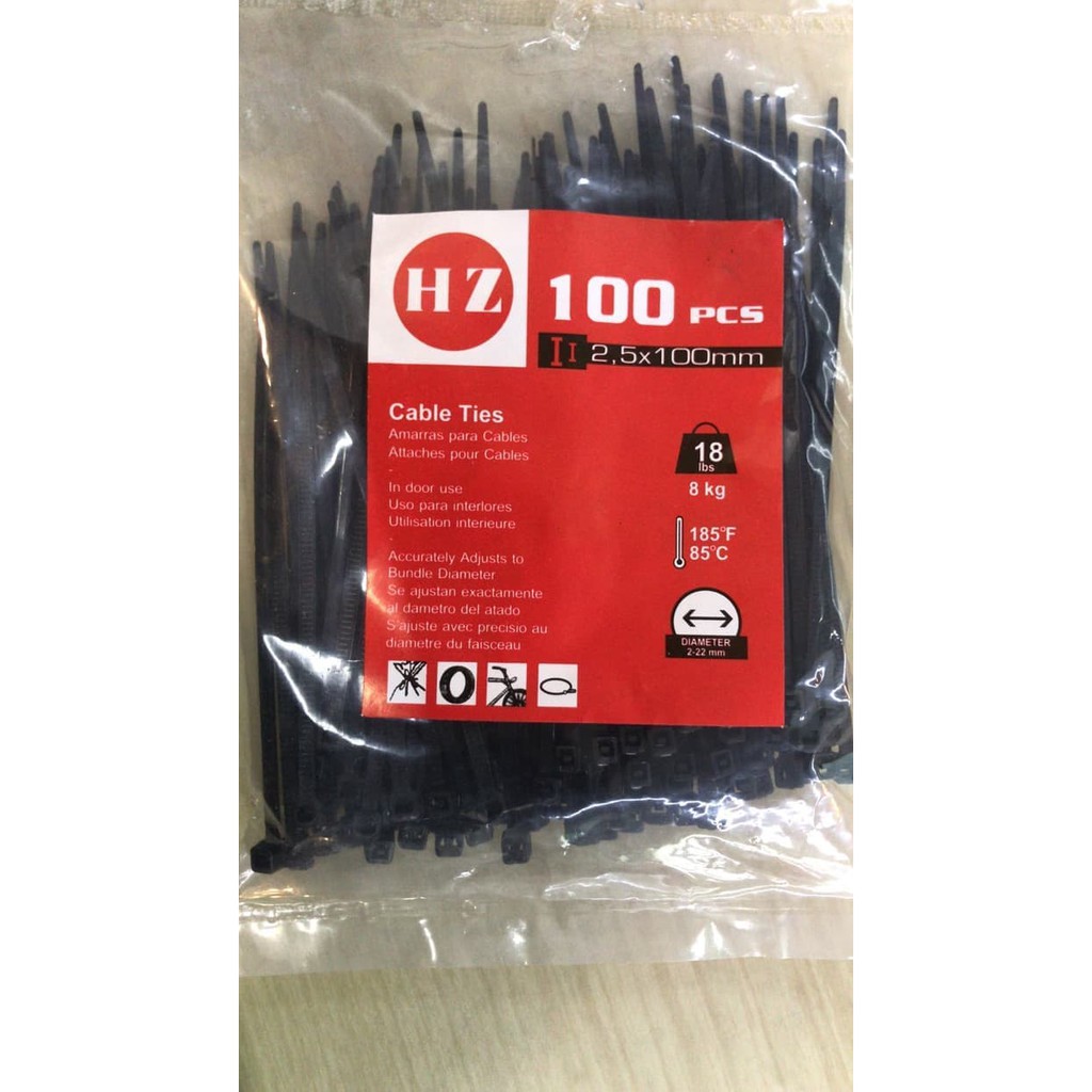 

2.5*100 Kabel Ties/Cable Tie/Kabel Tie/Pengikat Kabel/Dasi kabel - Hitam
