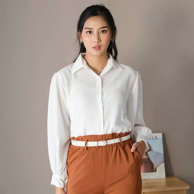 DISKON NURIA SHIRT - korean style / shirt hits / kemeja korea / kemeja kekinian / grosir kemeja / kemeja