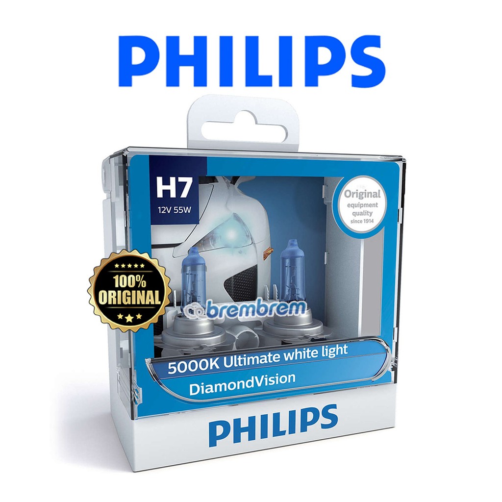 PHILIPS DIAMOND VISION H7 (5000K) - LAMPU HALOGEN