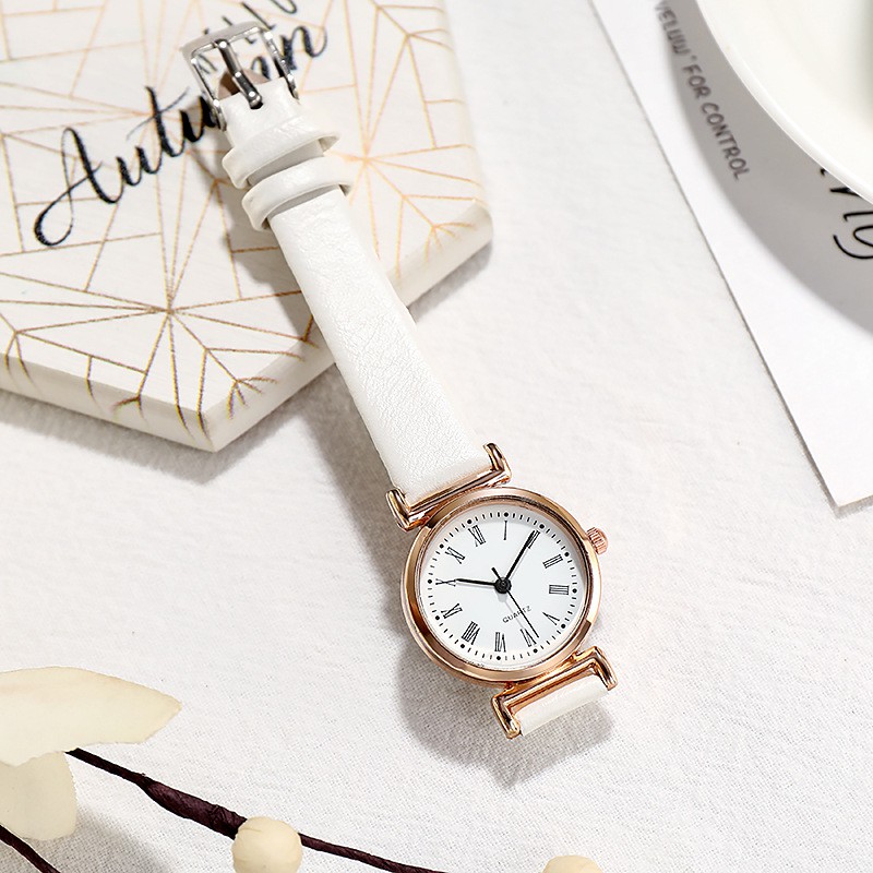 Jam Tangan Analog Quartz Wanita Kecil Tali PU Leather Korean Style Fashion Import-3