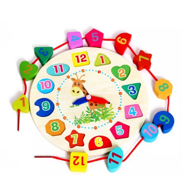 Mainan Wooden Clock Montessori Import dan Premium
