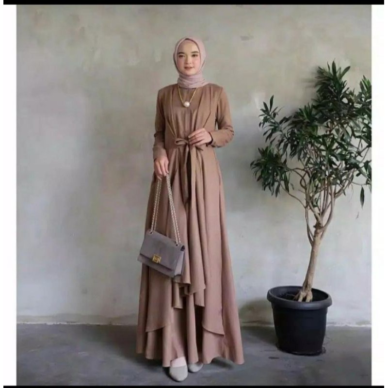 Baju Gamis Syar'i Wanita Muslim Terbaru Aluna Maxi Dress Termurah