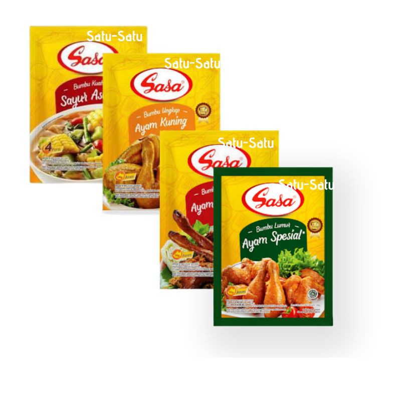 

Sasa Larasa Bumbu Instant Ayam Goreng Kuning - kalasan - Spesial - Sayur Asem- Nasi Goreng