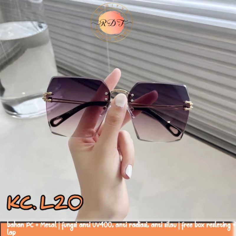New KC L20 By RDf | Original | Kaca Mata Wanita Terbaru Kekinian | Kaca Mata Mewah | Kaca Mata PC+ M