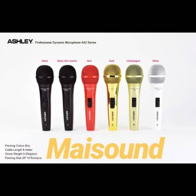 MIC KABEL ASHLEY A02 DYNAMIC MICROPHONE ASHLEY A 02 BAGUS