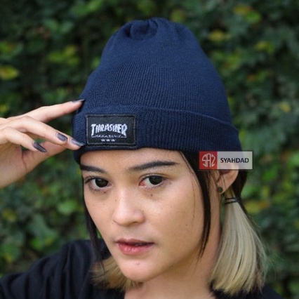 beanie hat bordir thrasher topi kupluk rajut pria wanita distro