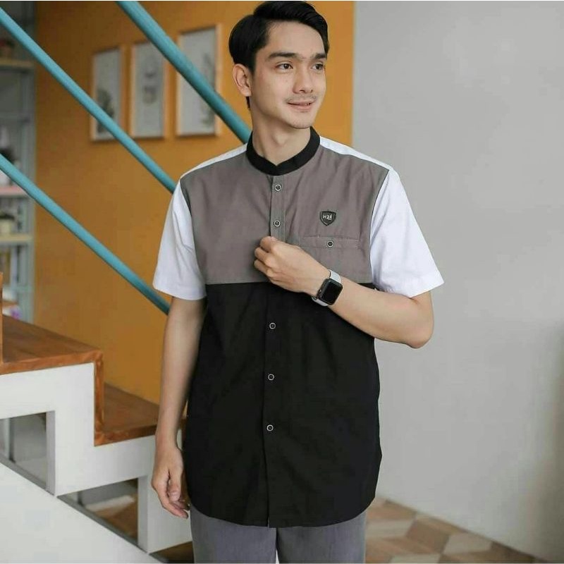 Baju Koko Kurta Dewasa Lengan Pendek Material Catton Adem Serap Keringat Terbaru-baju koko bahan serap keringat terbaru