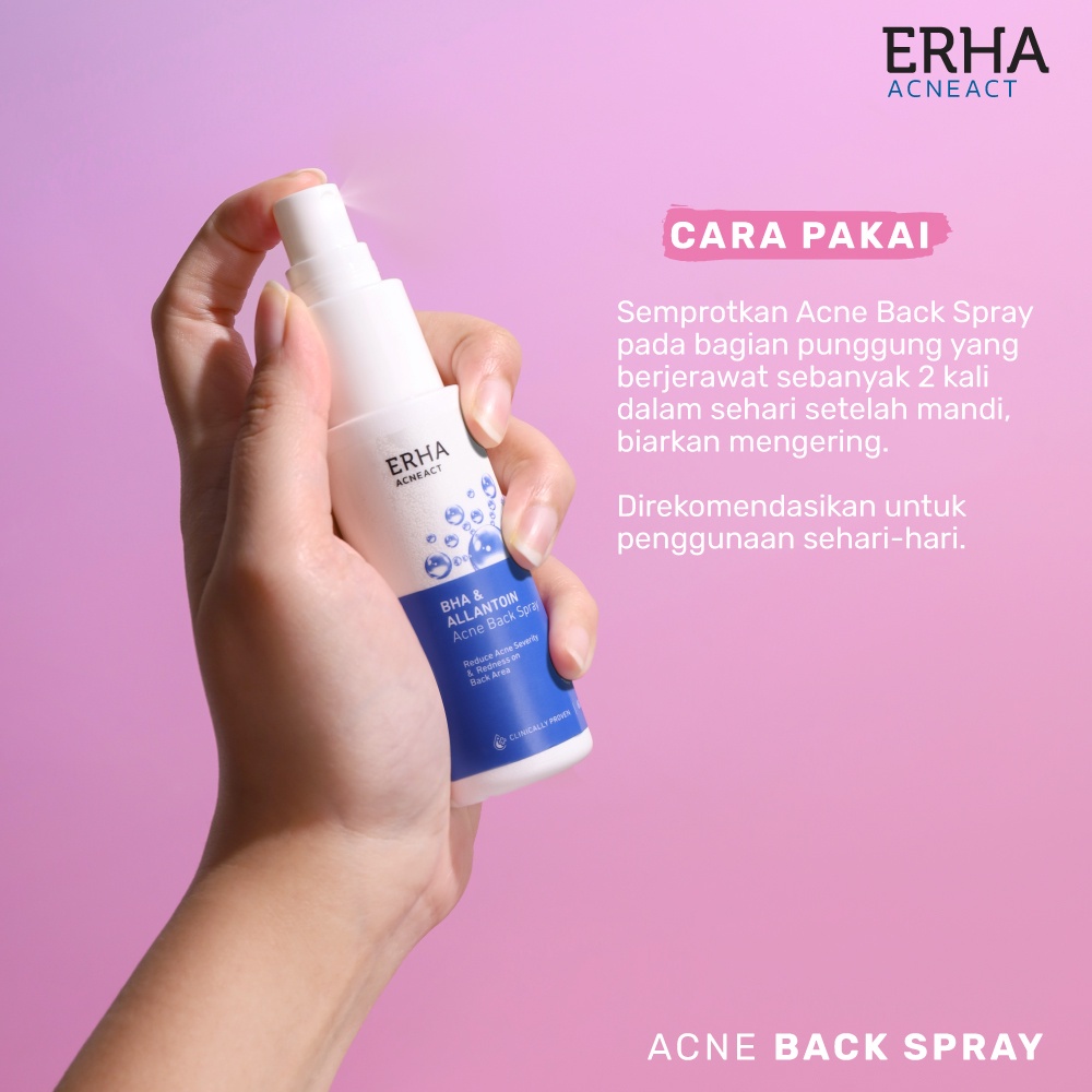 ERHA Paket Perawatan Jerawat Pungung dan Wajah - Acne Back Spray + Acne Spot Gel