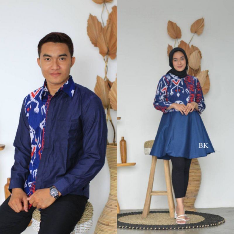 COUPLE BLUSS TENGKORAK BATIK KAMPUS MOTIF SONGKET TENUN PRINT