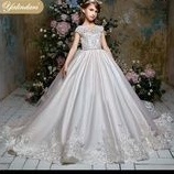 Gaun ANAK PEREMPUAN YANG BERBORDIR GAUN PENGANTIN ANAK ANAK BARU