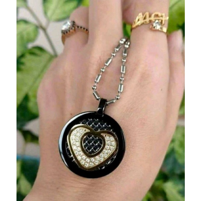 Pendant Aura Heart Black Diamond 100% ORI member resmi MCI