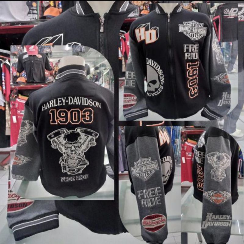 H4RLEY VARSITY FLEECE FULL BORDIR