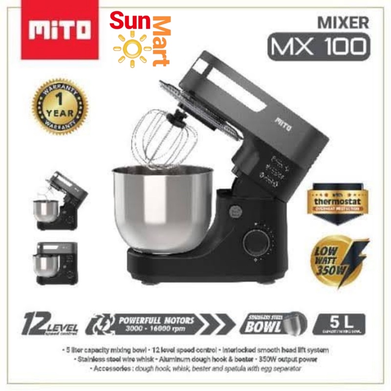 MIXER MITO MX100 KAPASITAS 5 liter / STAND MIXER MITO 100