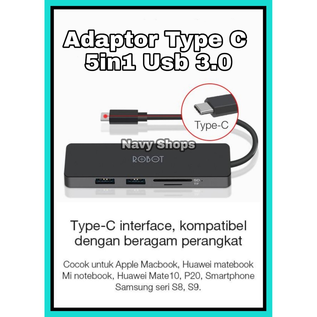 Adaptor Type C - Usb Hub 5 in 1 Adapter Type C USB 3