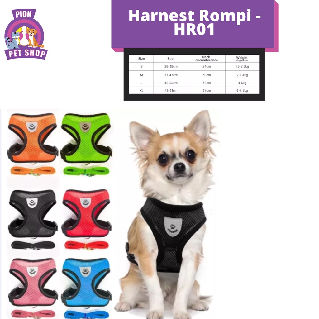 Harness Rompi - Harness Plus Tali Tuntun Harness Tali Anjing Kucing