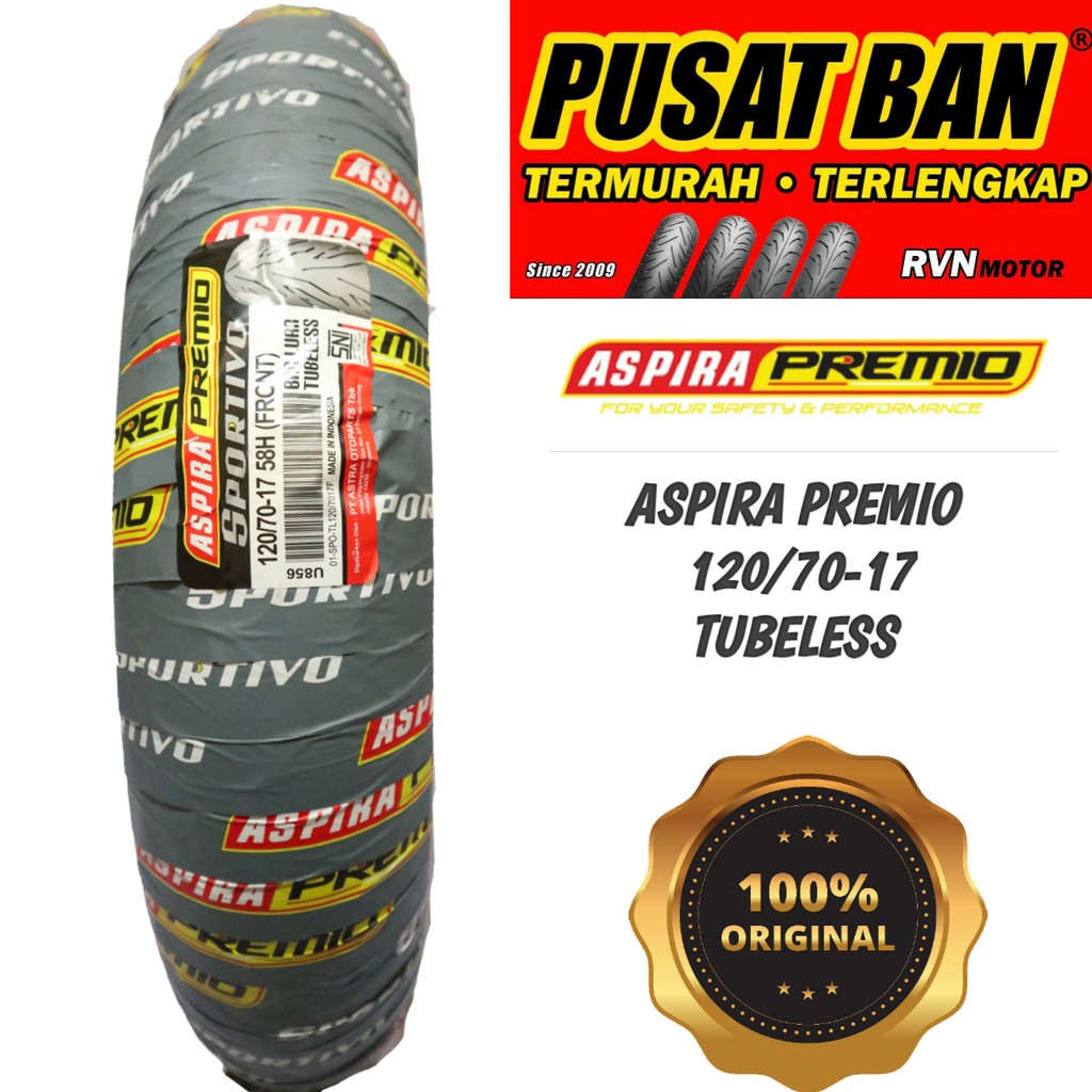 ASPIRA PREMIO 120/70-17 TUBELESS (FREE PENTIL)