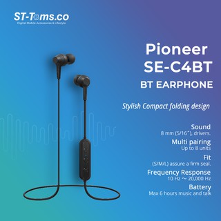 Pioneer Se C4bt In Ear Bluetooh Earphone Shopee Indonesia