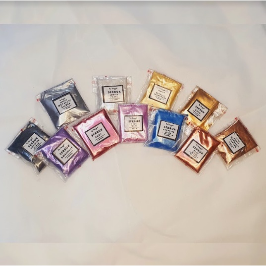 Serbuk Metallic Premium 3gr Powder Kilau Pigmen Metalik Cat Reflektif Tembaga Aluminium Bubuk Lapisa