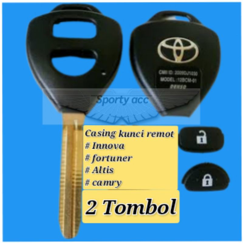 Casing remot kunci innova, fortuner, camry tombol 2