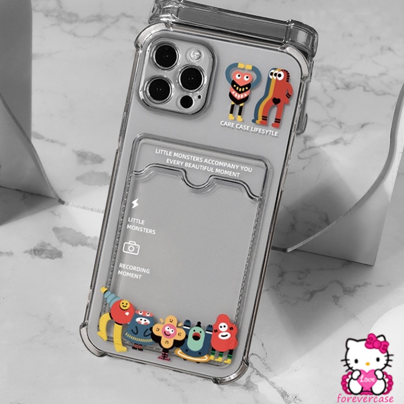 Casing Iphone 13 12 11 Pro Max X Xr Xs Max 6 7 8 6s Plus Motif Monster Kecil Transparan