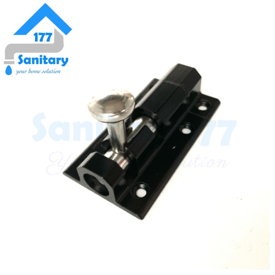 Grendel Aluminium 2 inch Hitam /GL - Kunci Slot Selot Pintu Jendela Door Bolt Anti Karat 2inch BLack