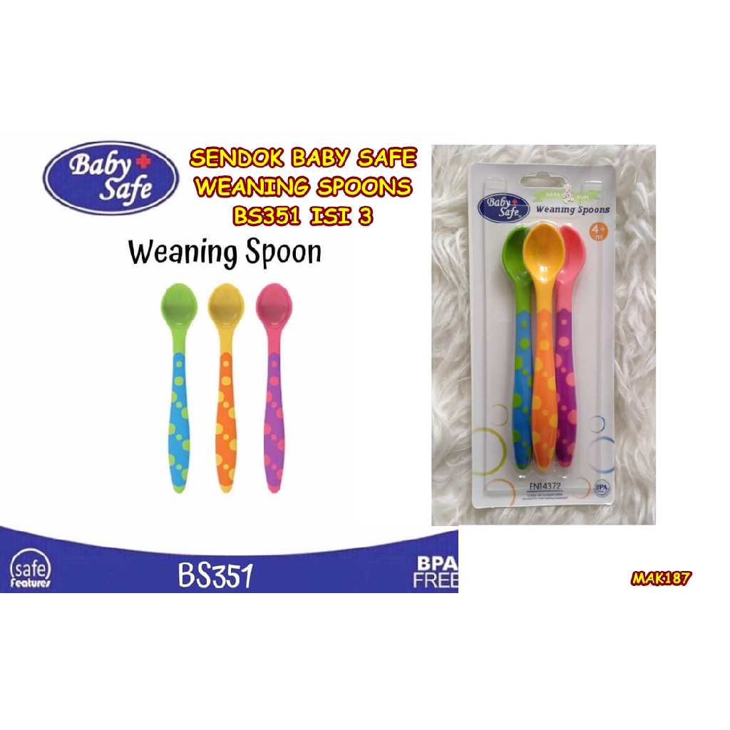 MAK187 SENDOK BAYI BABY SAFE WEANING SPOONS ISI 3 BS351