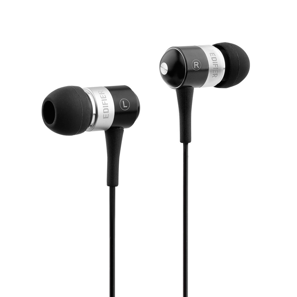 Edifier H285 In-Ear Earphone IEM Hitam dengan Mikrofon Bawaan